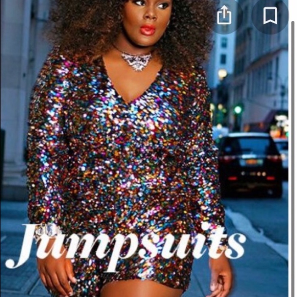 Sequin one piece short set.